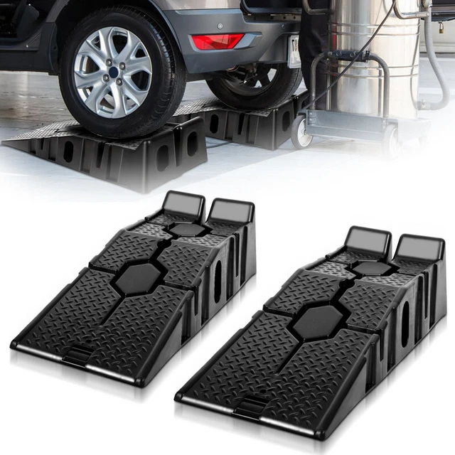 2 pezzi rampa di accesso stabilizzazione auto nera piattaforma rampa di carico
