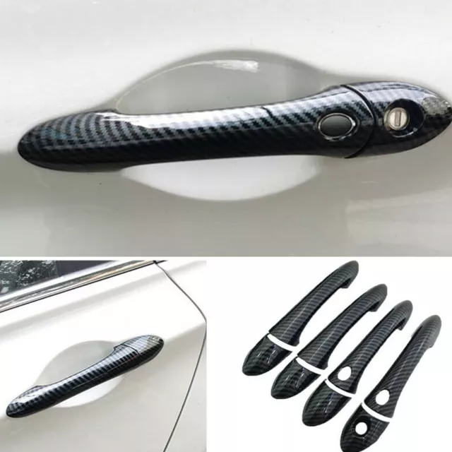 For Hyundai Sonata 2011-2014 Outside Smart Door Handle Cover Trim Carbon Fiber