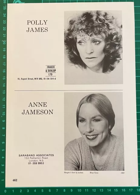 POLLY JAMES Vintage 1984 Acting Agency Page : The Liver Birds 'Beryl'