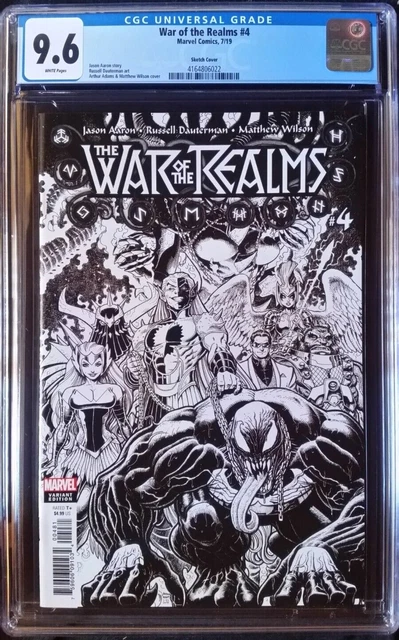 War of the Realms (2019 Marvel) #4 Adams B&W Variant CGC 9.6 1:200