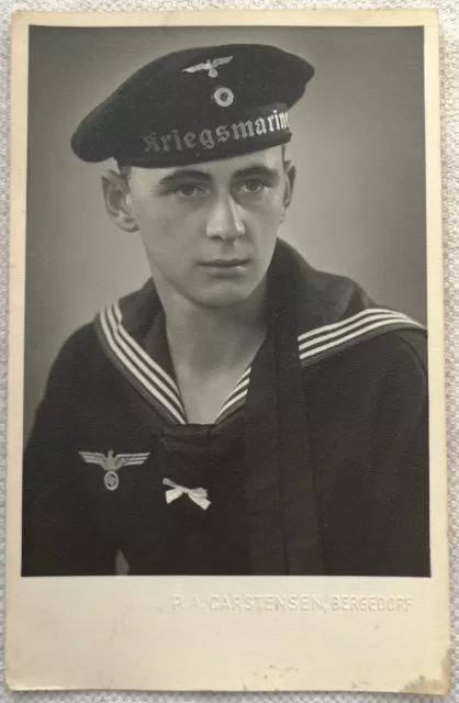 Foto Portrait 2.WK Kriegsmarine Matrose Jugend Frankreich german naval photo WW2