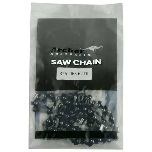 Archer Chainsaw Saw Chain .325 .063, 1.6mm 62 DL Drive Links