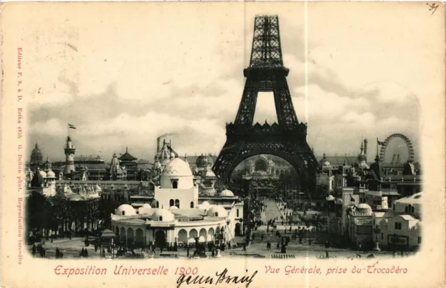 CPA PARIS EXPO 1900 - vue générale prise du Trocadéro (307164)