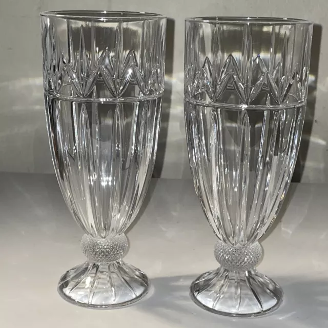 2 SHANNON CRYSTAL GLASSES SLOVAKIA ELOQUENT 8”TALL Designs Of Ireland 24%L RARE