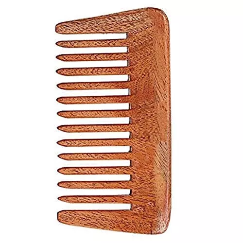 Neem Wooden Comb  With Wide Tooth Hair Growth For Women And Men