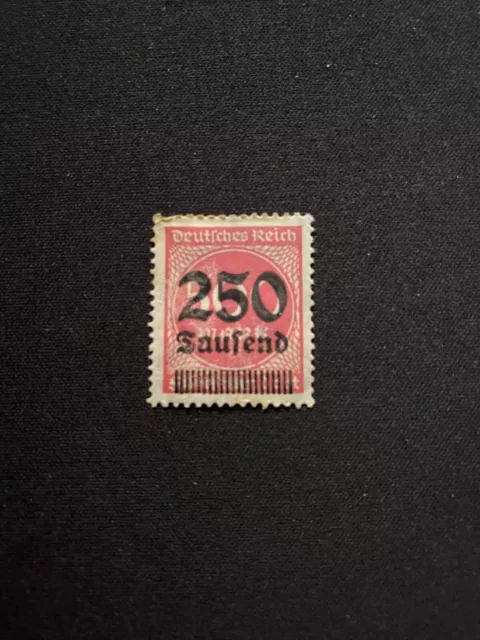 Germany Deutsches Reich 500 Mark Overprint 250 Tausend Stamp