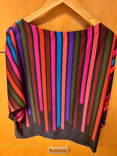 Trina Turk Jewel Colors 3/4 Sleeve Blouse Size Medium