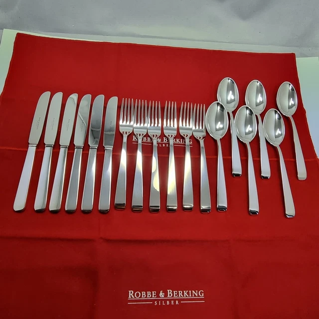 C59#  18 tlg. R&B Robbe & Berking Dessert Besteck Alta Silber 925 punziert   #2