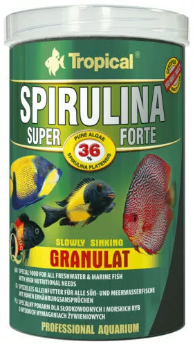 Tropical Spiruline Forte 36% Granulé 250 ML Nourriture pour Poisson Cichlidae