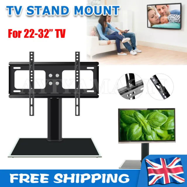 Universal TV Stands LCD LED Flat Screen Table Pedestal Monitor Bracket 26''-70''