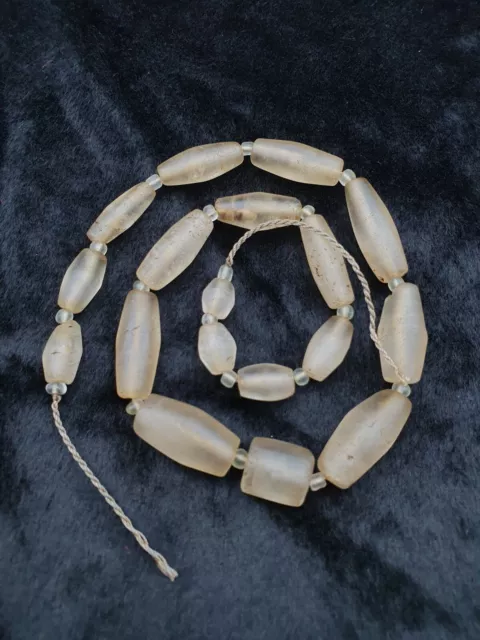 Ancient Mauryan Culture Unique Shape Crystal Beads Strand