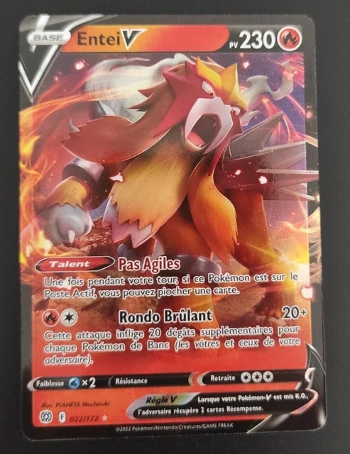 CARTE POKÉMON ENTEI V 022/172 EB09 Epée & Bouclier Stars Etincelantes ...