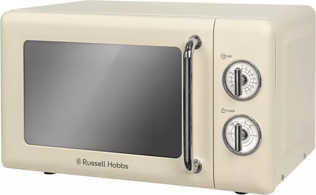 Russell Hobbs RHRETMM705C 17 L 700 W Cream Compact Retro Solo Manual Microwave.