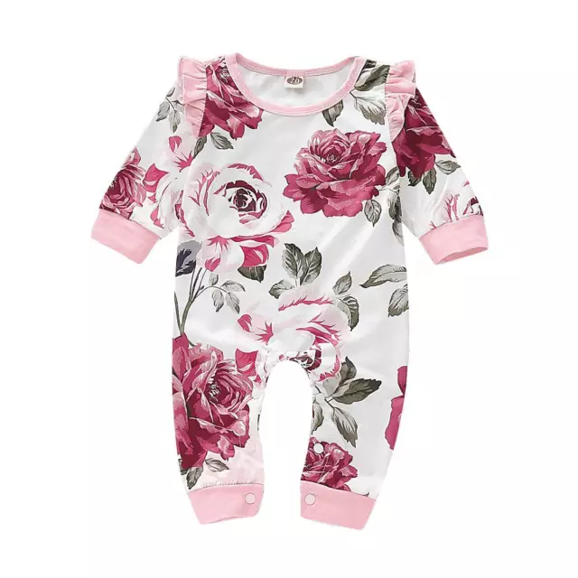 Newborn Baby Girl Floral Outfits Kid Clothes Romper Tops Pants Bodysuit Jumpsuit