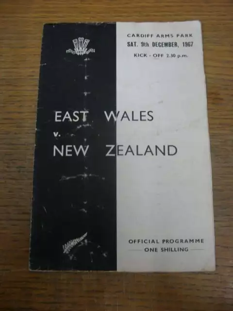 09/12/1967 Rugby Union Programme: Wales East v New Zealand [At Cardiff Arms Park