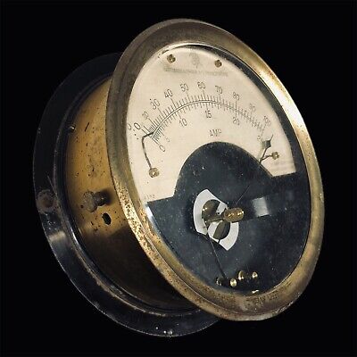 Antico Amperometro '900 Antique Amperometer Scientific Steampunk Industrial