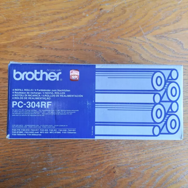 Brother PC-304RF Printing Cartridge Refill Roll, 4 Rolls Pack Black