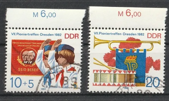 Briefmarken DDR 1982 " Pioniertreffen " gestempelt Oberrandstücke