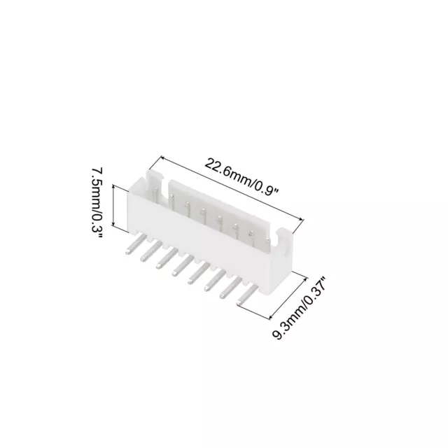 2.54mm Connecteur 8 Broche Mâle Adaptateur Angle Broche pour Fil Planche 50 kit 2