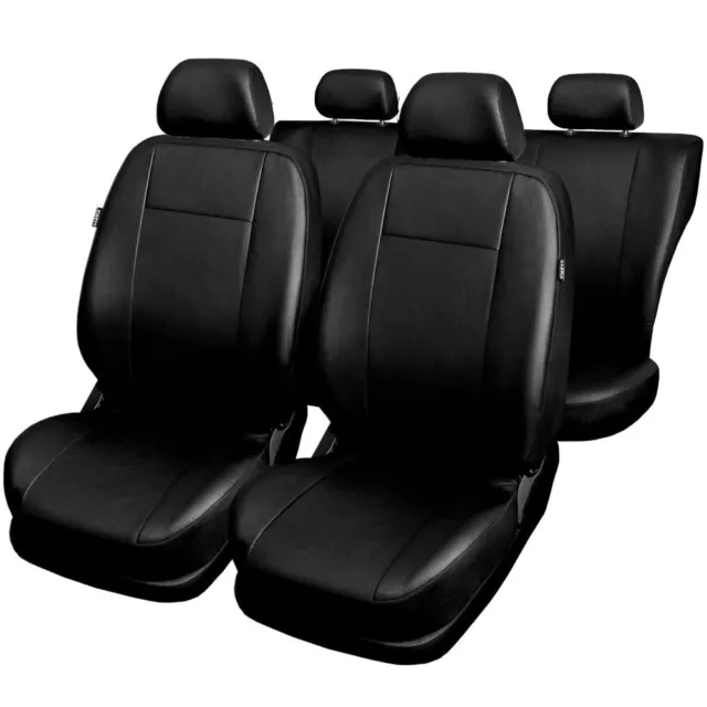 Apto para Suzuki SX4 5 Asiento Cuero Artificial Negro Fundas de Asiento