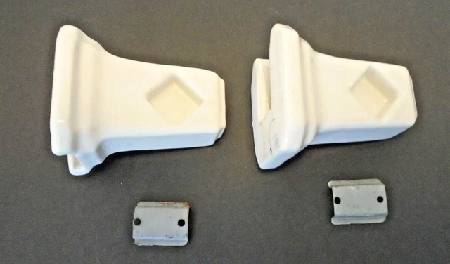Porcelain Towel Bar Ends White Antique (1930's)  Mounting  Hardware is included