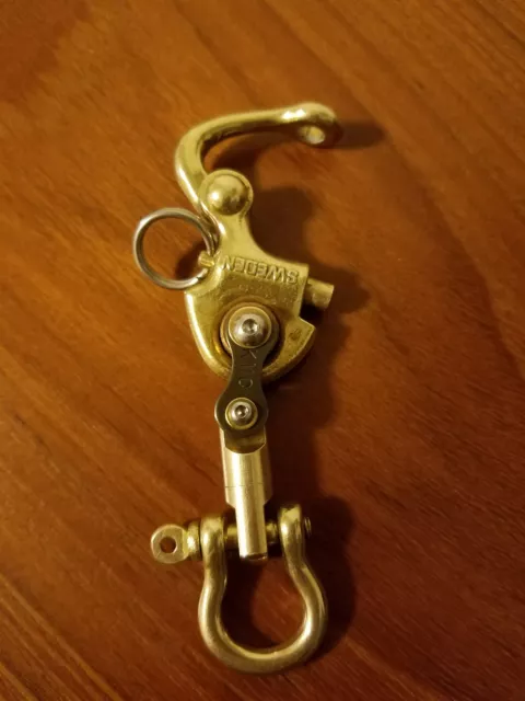 EDC Titanium Ti Carabiner Keychain Key Ring, w/Ti Bike Link, Bronze Anodize