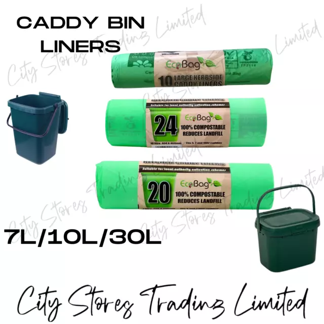 Caddy Bin Liners Compostable Food Waste Bags 7/10/30L Eco Bags