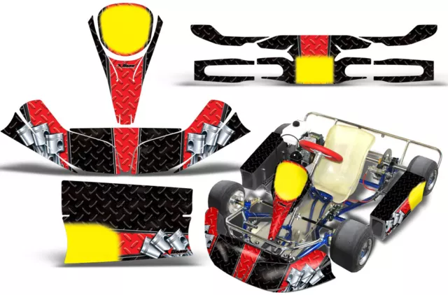 Go-Kart Graphics kit Decal for KG Kids Kart Diamond Race Red Black