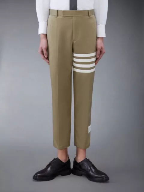 Thom Browne Cotton Twill 4-Bar Chino Trousers Sz 3