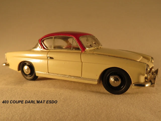 Miniature Esdo Résine 1/43 – Peugeot 403 Darl'Mat Coupé Special 1956 – Blanche, à Restaurer