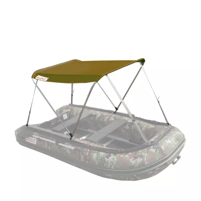 ALEKO Summer Canopy Boat Tent Sun Shelter for Inflatable 8.4 ft Boats Wheat