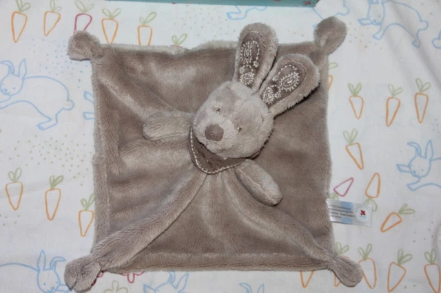 Doudou Simba Toys Nicotoy Lapin Plat Marron Taupe Bandana Neuf