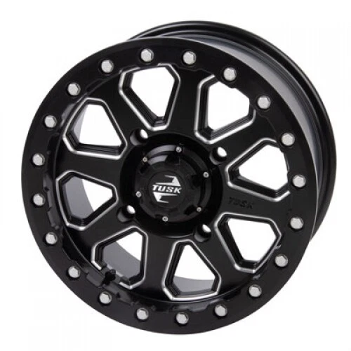 4/137 Tusk Uinta Beadlock Wheel 14x7 4.0 + 3.0 Milled/Black 201-207-0021