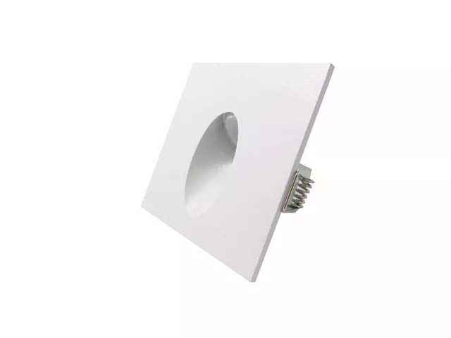 1W LED Lampe Murale Spot Carré Encastrable Coin Mur Escalier Chemin Laqué Blanc