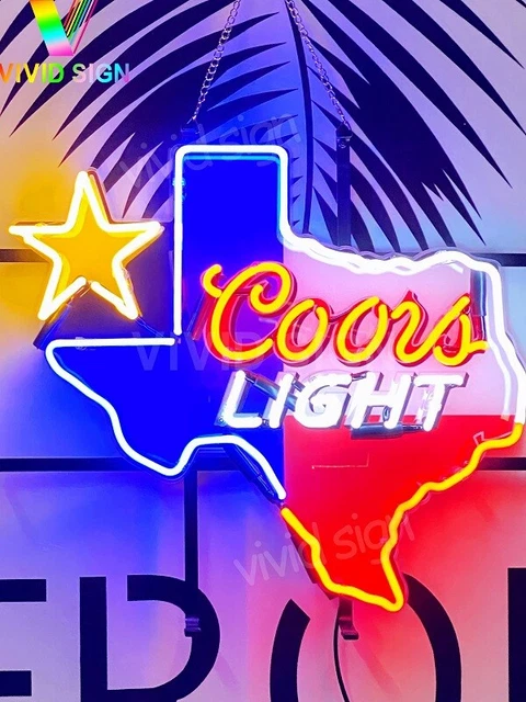 Coors Light Beer Texas Lone Star 17"x16" Neon Sign Lamp Light HD Vivid Printing