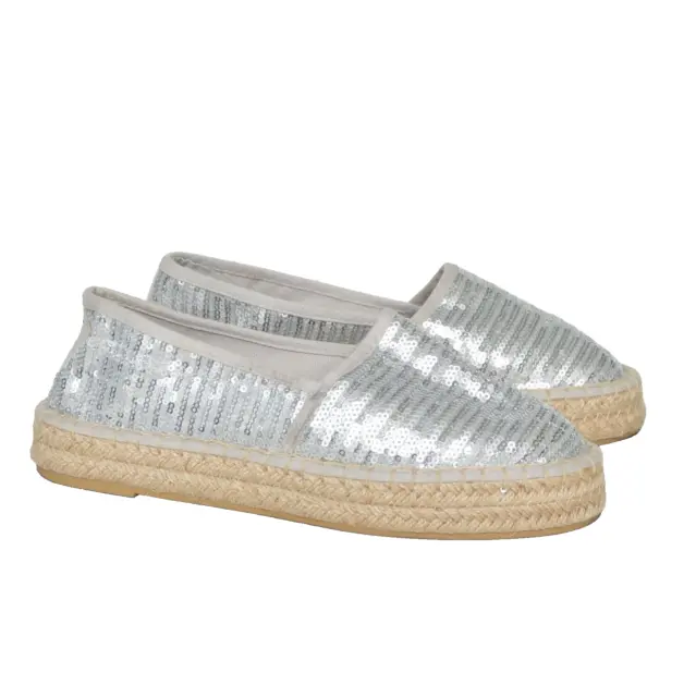 Tamaris Espadrilles 37 silber Damen Sneaker Mokassins