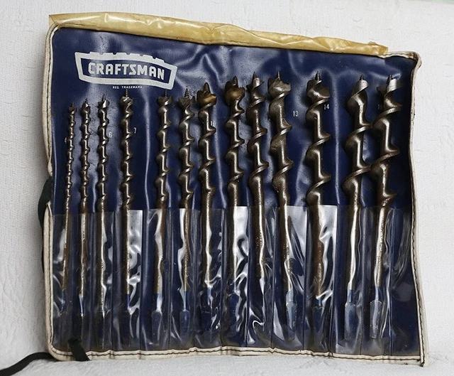 Vintage Sears Craftsman 13 pc Auger Bit Set