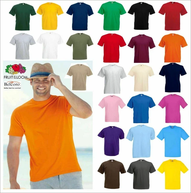 maglietta set 5 t-shirt maniche corte uomo fruit of the loom tutti colori tshirt