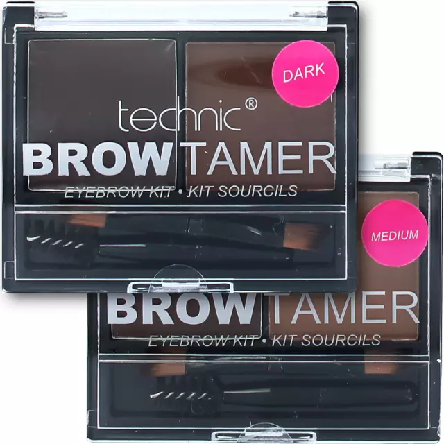 TECHNIC Brow Tamer Compact Eyebrow Eye Brow Kit Powder Wax Brow Definer Brush