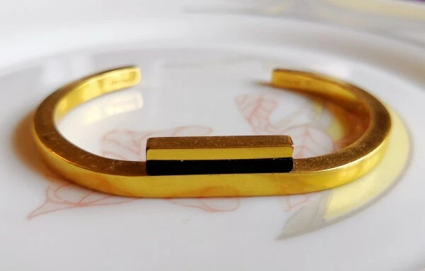 Bracelet Moderniste Signé QPLUS – Plaqué Argent – Années 60/70 – Occasion