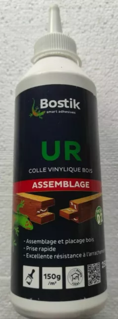 Lot de 2 Colles Vinylique bois UR- Prise Rapide - BOSTIK  Biberon 750 g