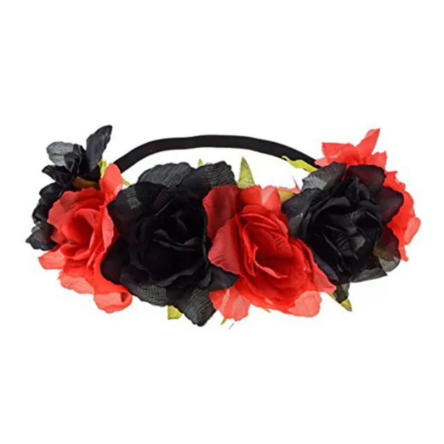 Bohemia Handmade Floral Headband Faux Rose Wedding Wreaths Hair Accessories