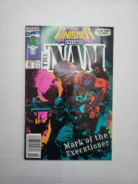 The Punisher The 'Nam #53 1990 Marvel Origin of Punisher skull -Newsstand