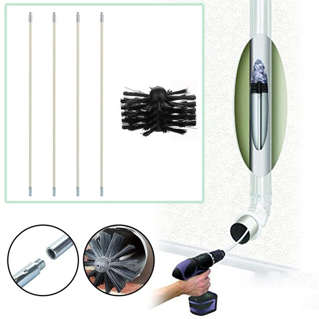 Kit de cepillo de chimenea limpiador de chimenea taladro eléctrico flexible