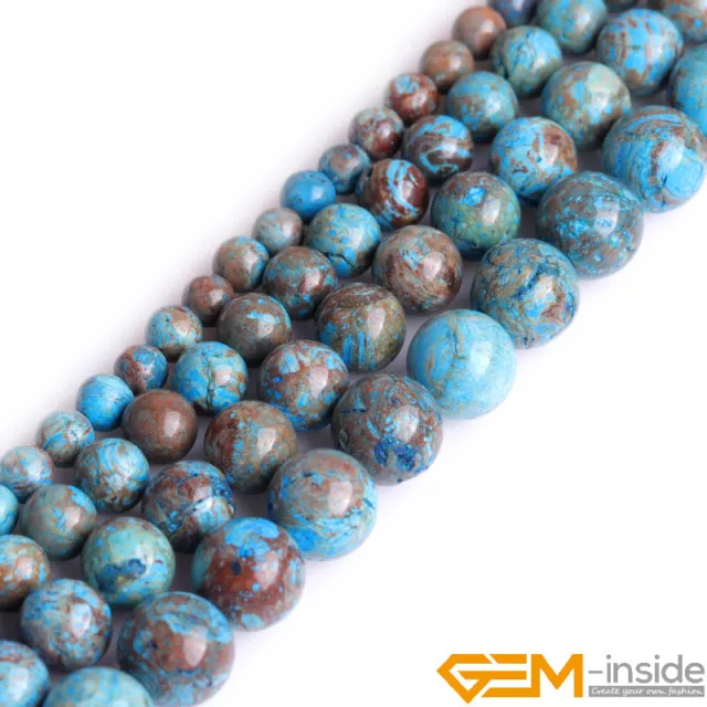 Blue Crazy Lace Agate Gemstone Round Beads For Jewelry Making 15" 4mm 6mm 8mm