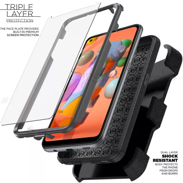 RUGGED FULL BODY TANK Belt Clip Holster Stand Phone Case Cover SCREEN PROTECTOR