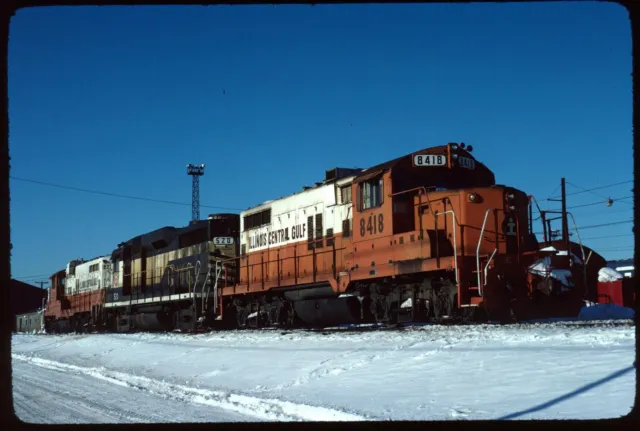 Original Rail Slide - ICG Illinois Central Gulf 8418+ E St Louis IL 2-7-1982