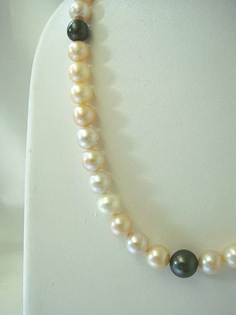 Collier multicolore perles de culture de Tahiti et perles d'eau douce 2
