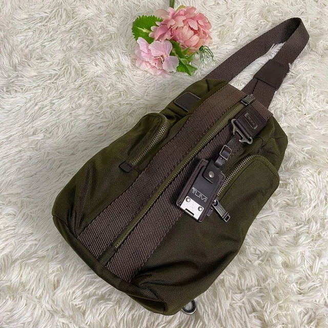 TUMI Alpha Bravo Monterey Sling Backpack 22318OLH Green Ballistic Nylon Used