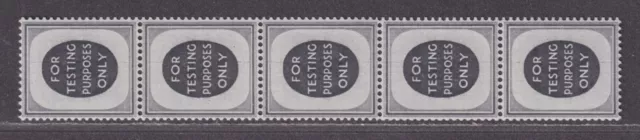 Great Britain VF MNH/UMM 1958 Test Stamp Coil Strip of 5 Multiple Crowns Wmk